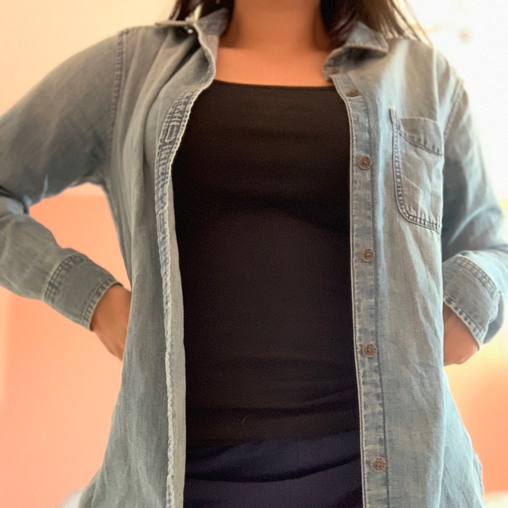 American Eagle Embroidered Denim Jacket